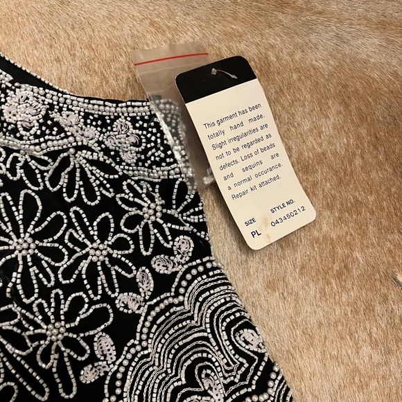 Vintage 90s Beaded Embellished Silk Sleeveless Halter Evening Top NWT - Picture 6 of 13